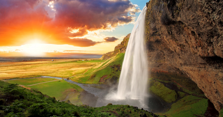 Adobestock Iceland waterfall sunrise