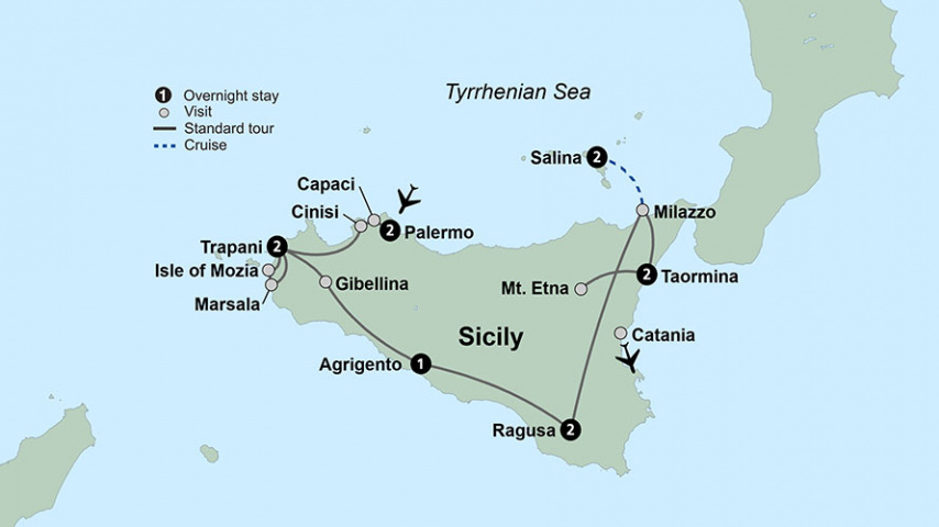 Map of Sicily and Its Isles