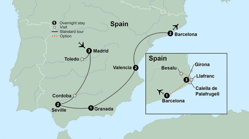 Map of Spain's Classics