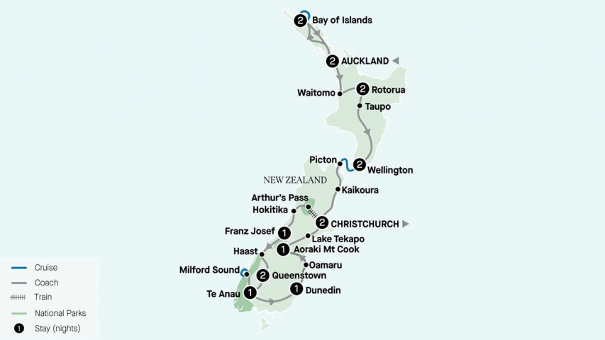 Map of New Zealand Wonderland