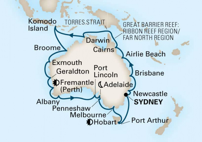 Map of Circumnavigation of Australia