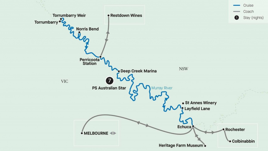 Map of Retreat to the Murray