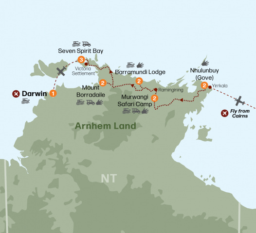 Map of Arnhem Land Wilderness Adventure 2025