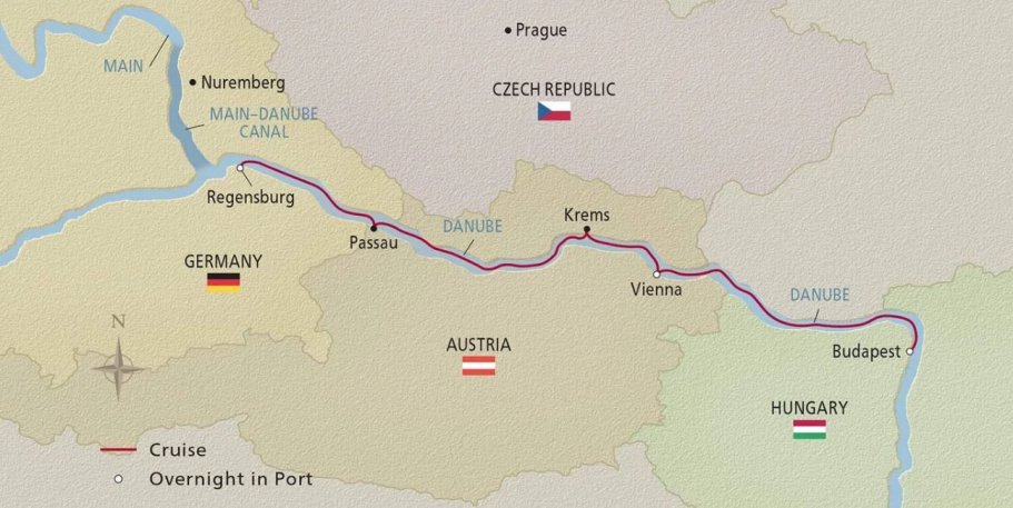 Map of Romantic Danube