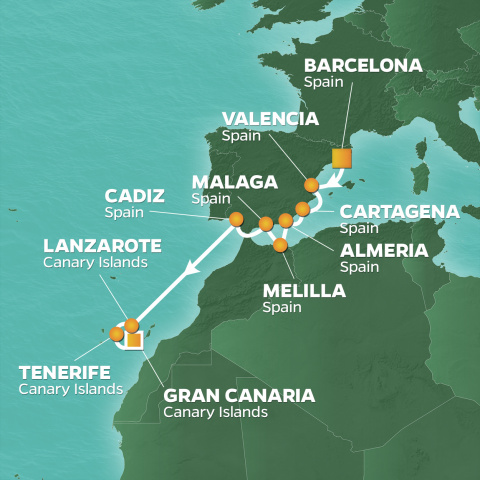 Map of Spain Intensive Voyage