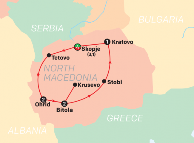Map of North Macedonia