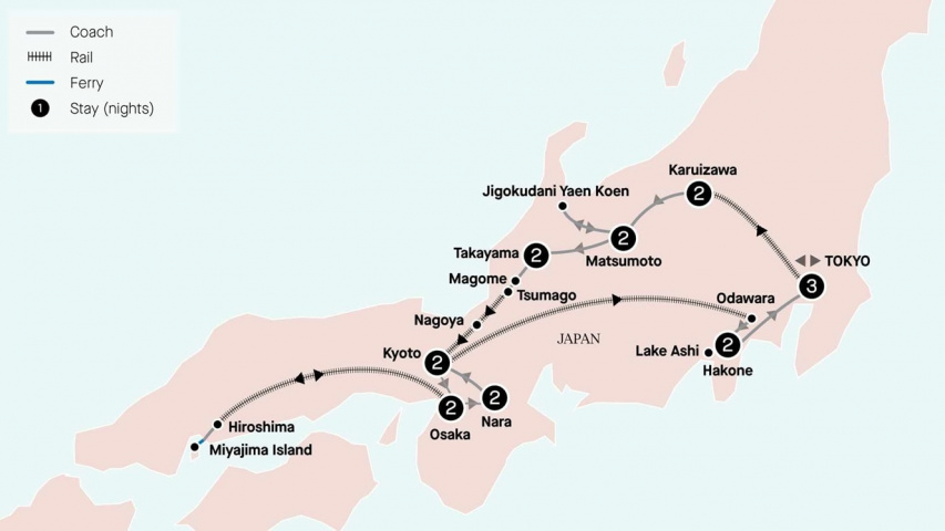 Map of Japan Land of Wonders