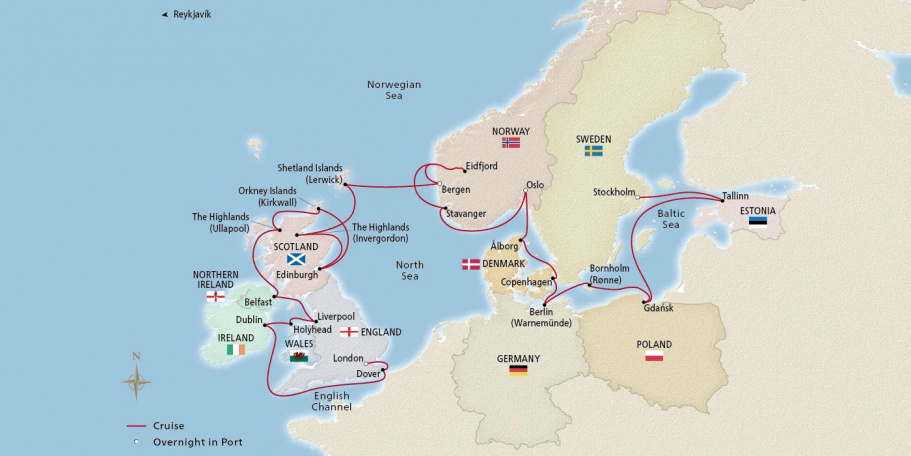 Map of Scandinavia & the British Isles