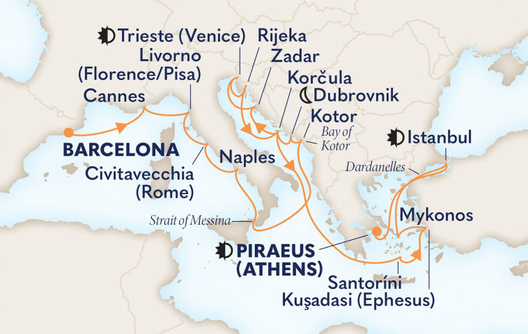 Map of Italy, Greece & the Adriatic