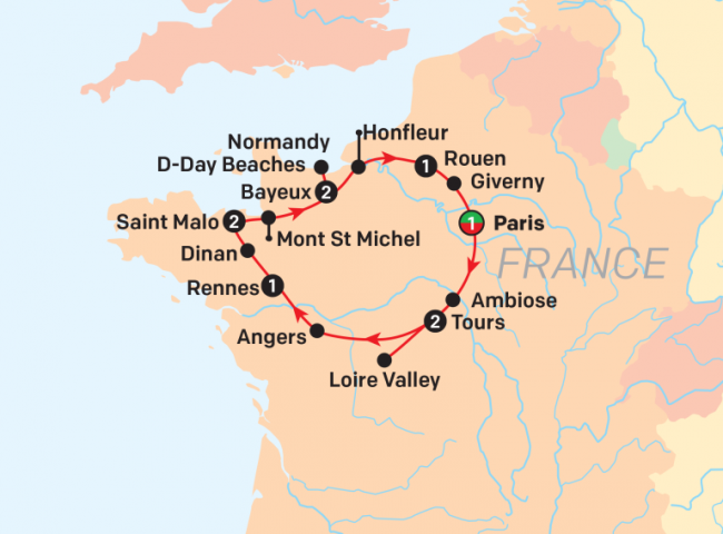 Map of Best of Northern France