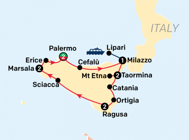 Map of Treasures of Sicily