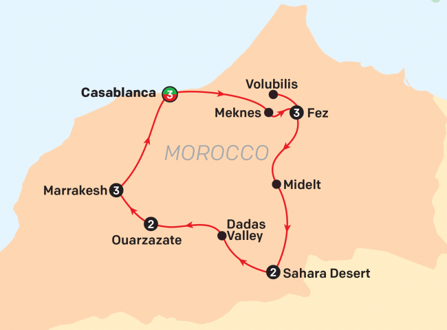 Map of Morocco In Style