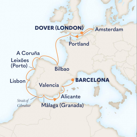 Map of The Iberian Peninsula