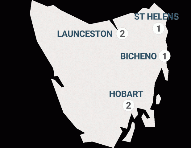 Map of Tasmania City & Coast