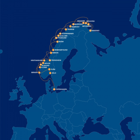 Map of Northern Lights Voyage & Scenic Rail Journey