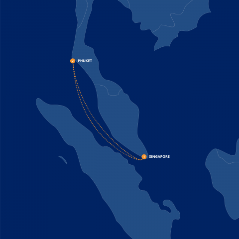 Map of Singapore Grand Prix & Southeast Asia Cruise