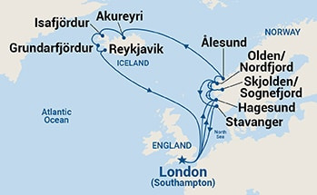 Map of Norwegian Fjords Medley