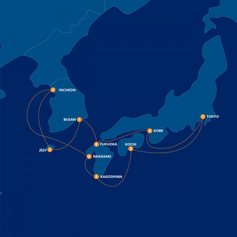 Map of Luxury Japan Voyage & Cherry Blossom Discovery