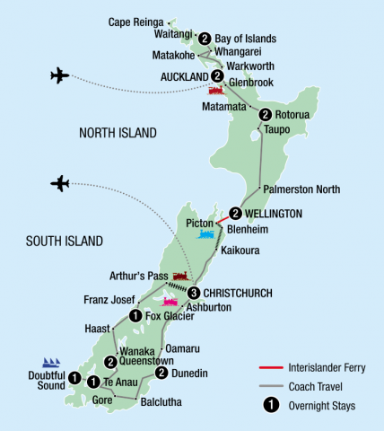 Map of Ultimate Rail, Cruise & Coach