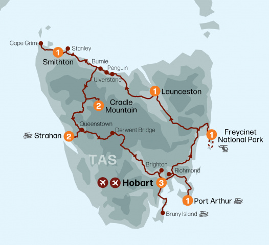 Map of Tasmanian Wilderness Explorer