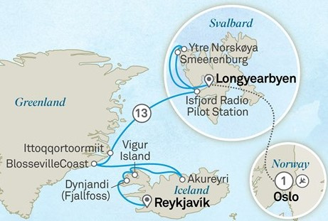 Map of Wonders of the High Arctic with Solar Eclipse