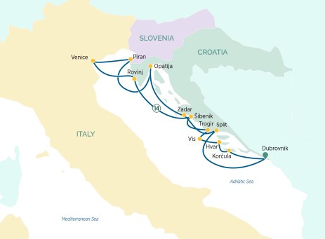 Map of Discover the best of the Croatian Coast