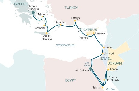 Map of Treasures of the Mediterranean & Red Sea