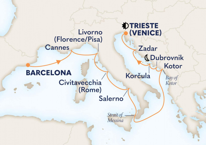 Map of Italy's Boot & Croatian Coast