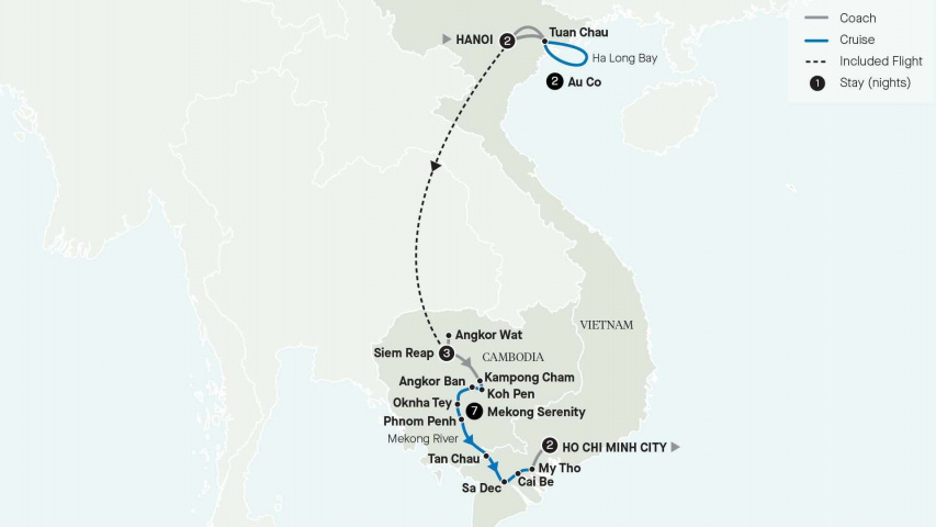 Map of Vietnam and Cambodia Discovery