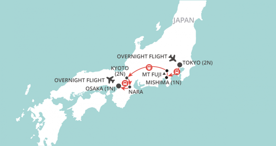 Map of A Week In Japan