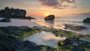 Bermuda sea natural pool sunset